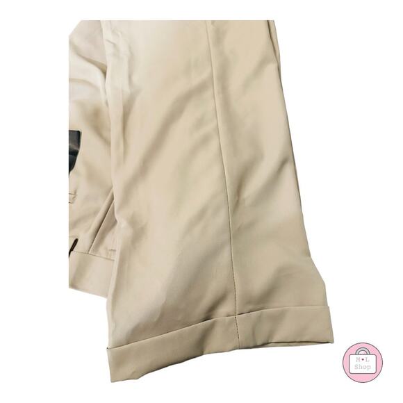 ALLAN FLUSSER GOLF - Size 34 X 32 - Pleats & Cuffs, Polyester Dress Slacks - Picture 2 of 5